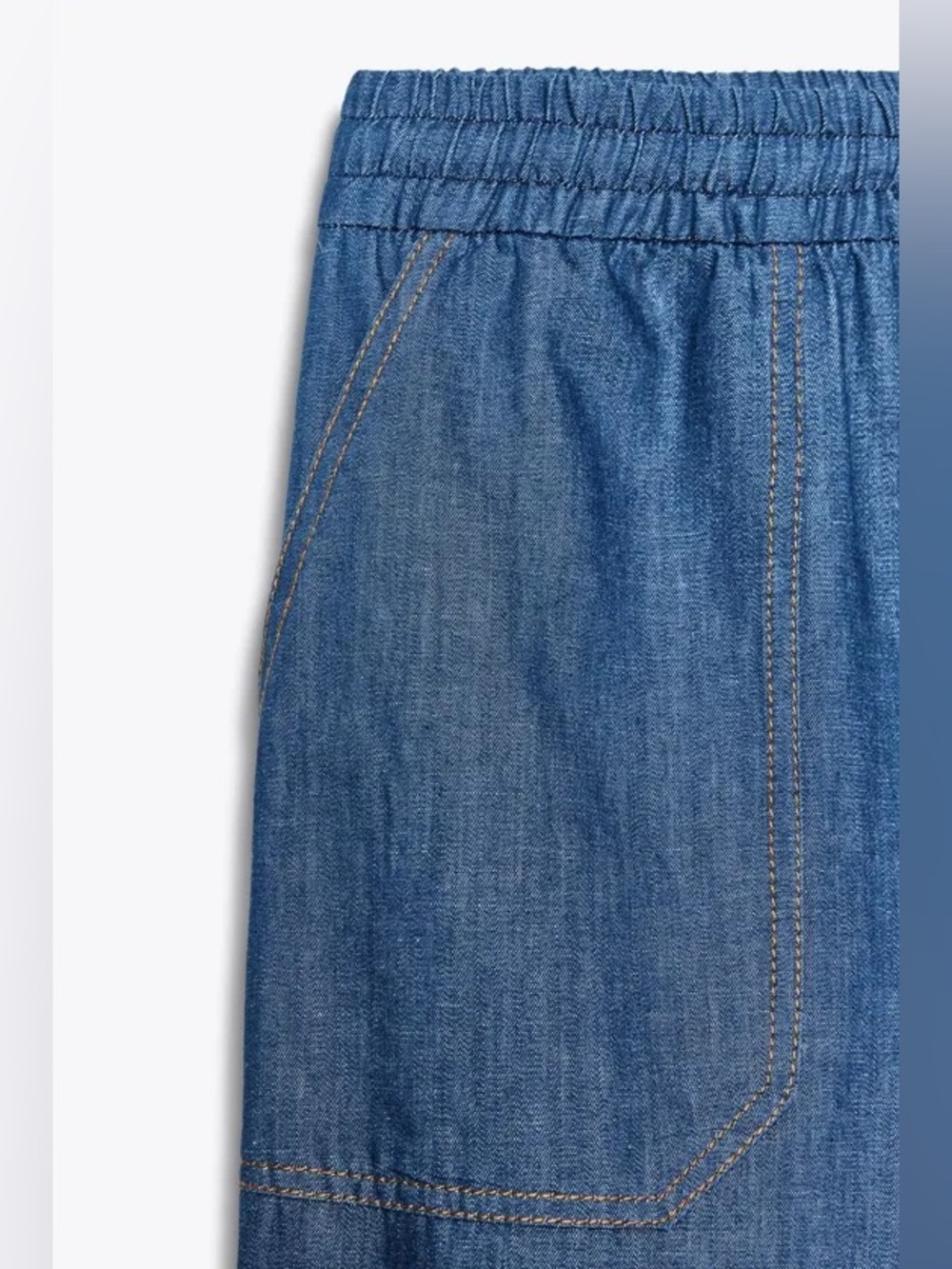 NWT: Zara Linen Blend Indigo- Jogger Pant in Sz : Large - Picture 6 of 7